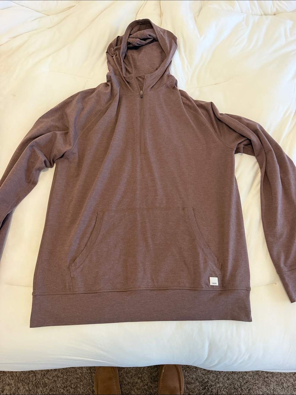 Vuori Men's pronto Hoodie Pullover in Dusty Mauve